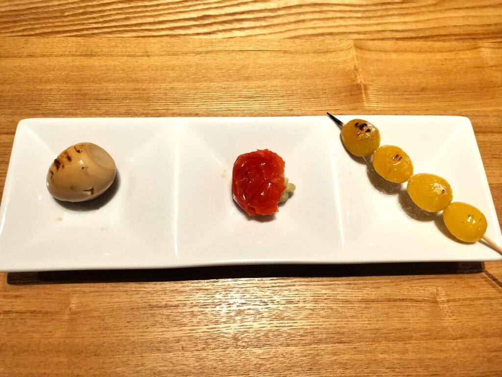 半熟うずらの玉子/ミニトマト/銀杏串